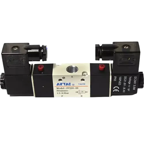 شیر برقی دو سلونوئید AirTAC مدل 3V220-08 شیر برقی پنوماتیک AirTAC 3V220-08